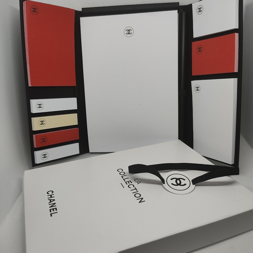 CHANEL La Collection Stationery Notebook Set w/ Sticky Notes & Pen NIB